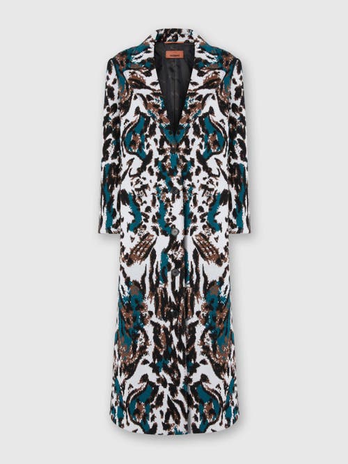 Missoni Long Single-breasted Coat With Animalier Pattern In Multi