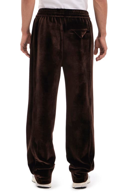 Vayder Marrone Straight Leg Stretch Velvet Pants In Walnut