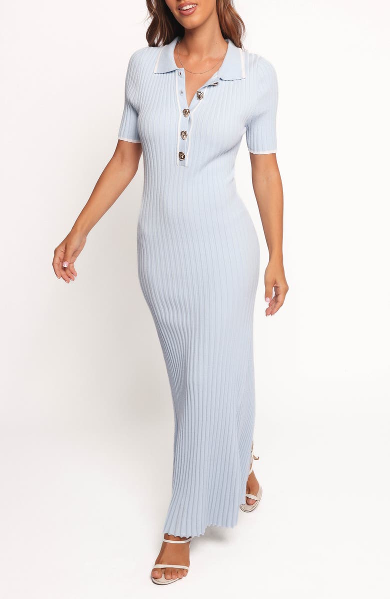 Petal & Pup Crawford Short Sleeve Knit Dress, Main, color, Pale Blue