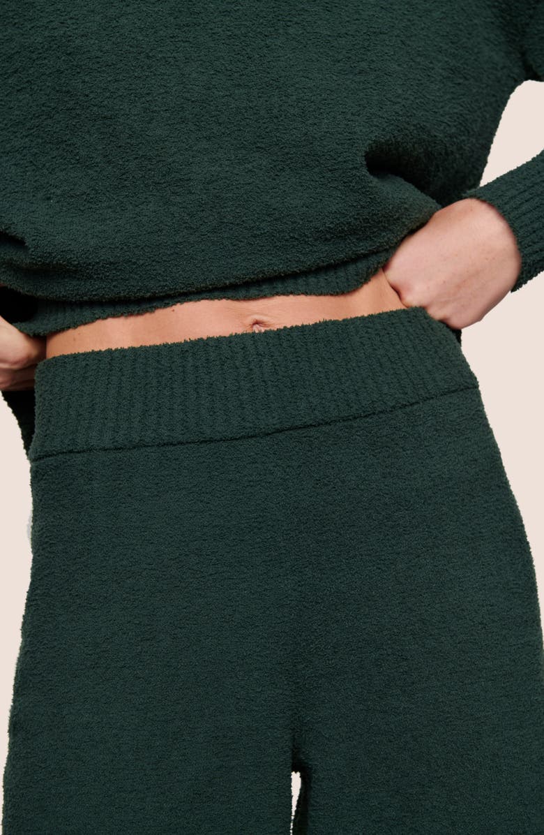 Eberjey Wide Leg Bouclè Pants, Alternate, color, Pine