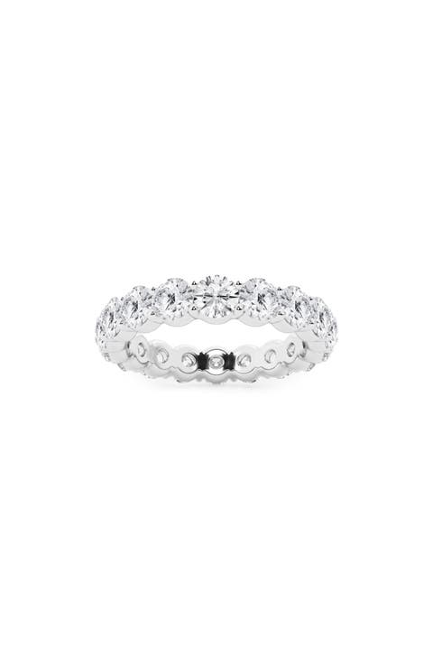 14K Gold Round Lab Created Diamond Eternity Band Ring - 3.0ct.