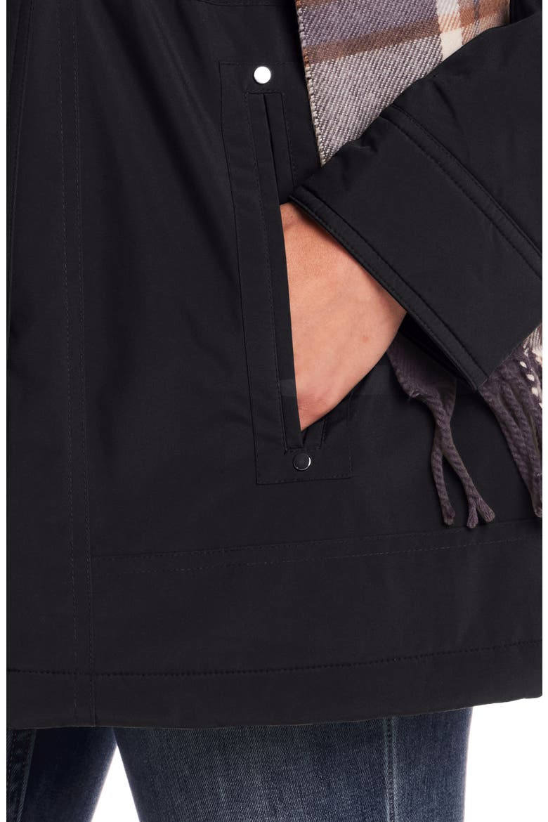 Water Resistant Insulated Stadium Coat with Removable Hood, Alternate, color, BLACK
