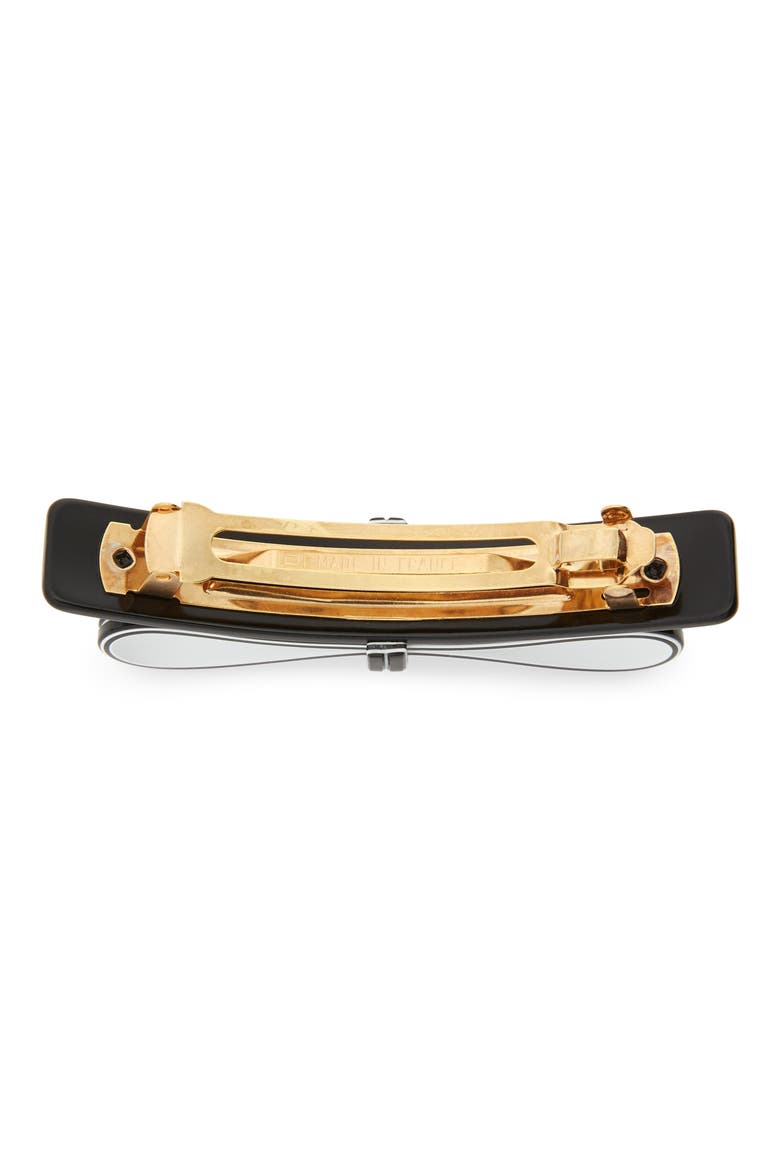 Layered Bow Barrette, Alternate, color, BLACK