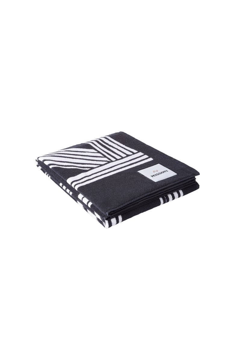 Missoni Home Nastri 180x100 Cm Cotton Terry Beach Towel, Main, color, Black & White