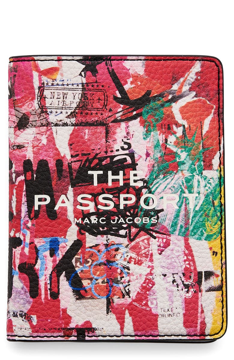 Marc Jacobs The Graffiti Leather Passport Case, Main, color,
