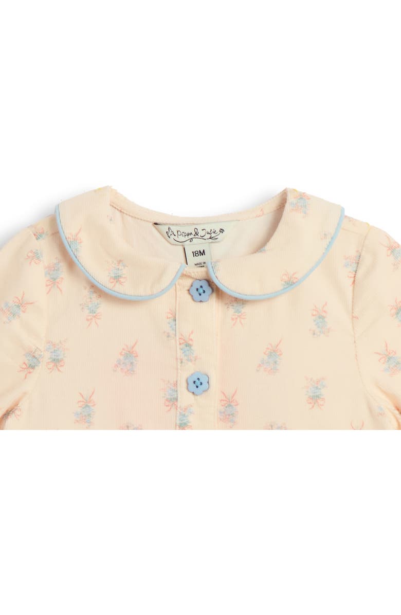 Pippa & Julie Audrey Floral Corduroy Dress & Bloomers, Alternate, color, Cream