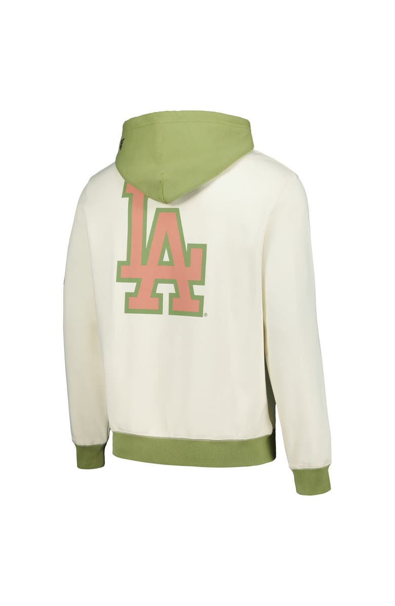 New Era Men's New Era Cream/Green Los Angeles Dodgers Color Pop Pullover Hoodie, Alternate, color, Cream