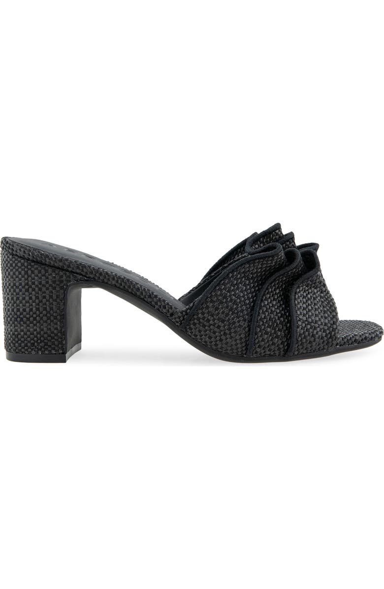 Aerosoles Gabrielle Ruffe Slide Sandal, Alternate, color, Black Raffia
