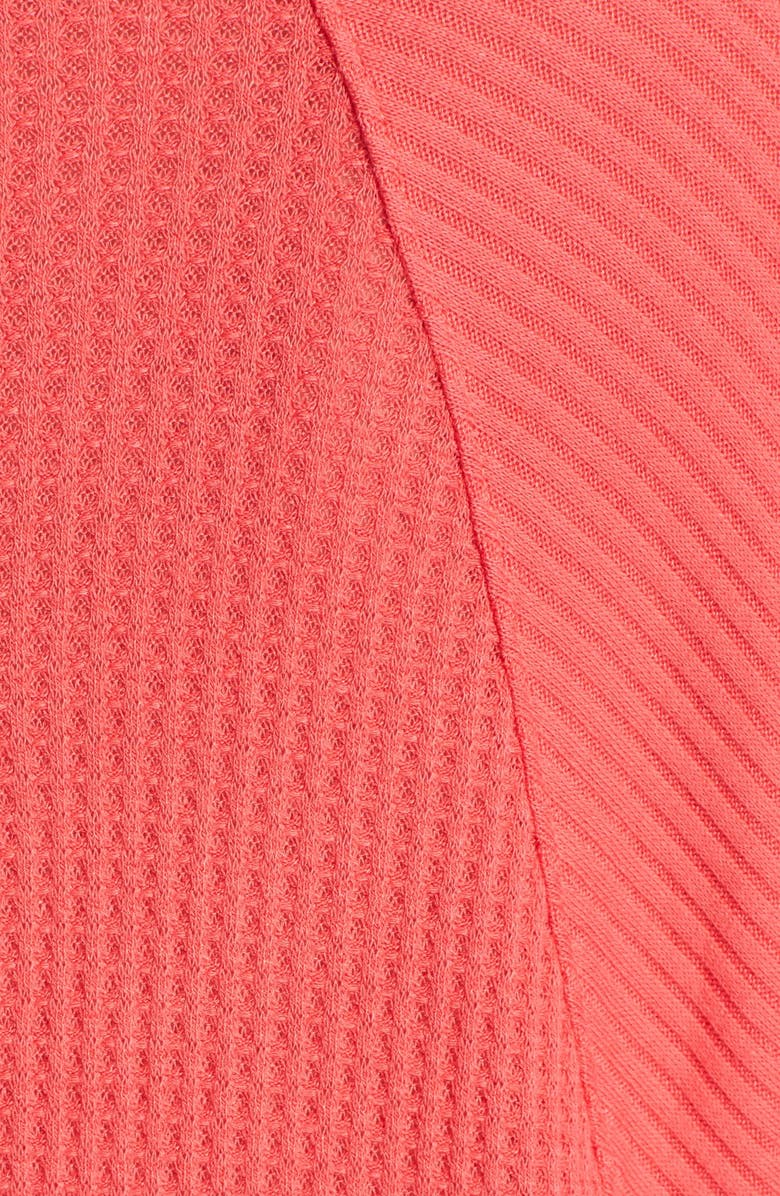 Free People 'Ventura' High/Low Thermal Top, Alternate, color, Poppy