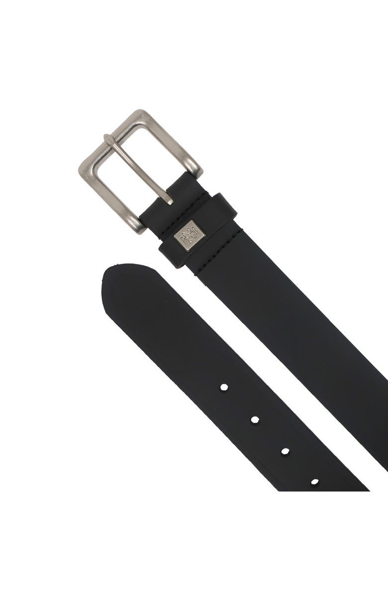 IZOD Cut Edge Leather Belt, Alternate, color, Black