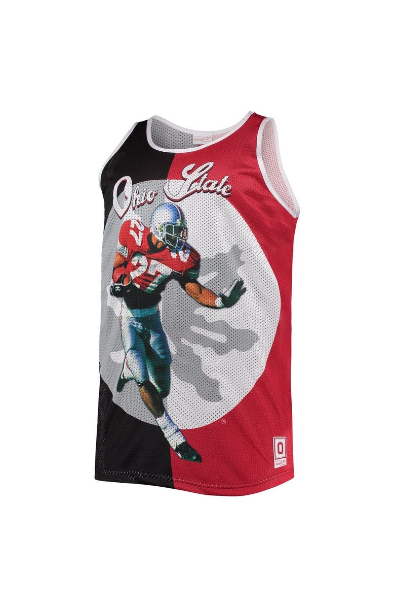 Mitchell & Ness Men's Mitchell & Ness Eddie George Black/Scarlet Ohio State Buckeyes Sublimated Player Big & Tall Tank Top, Alternate, color, 