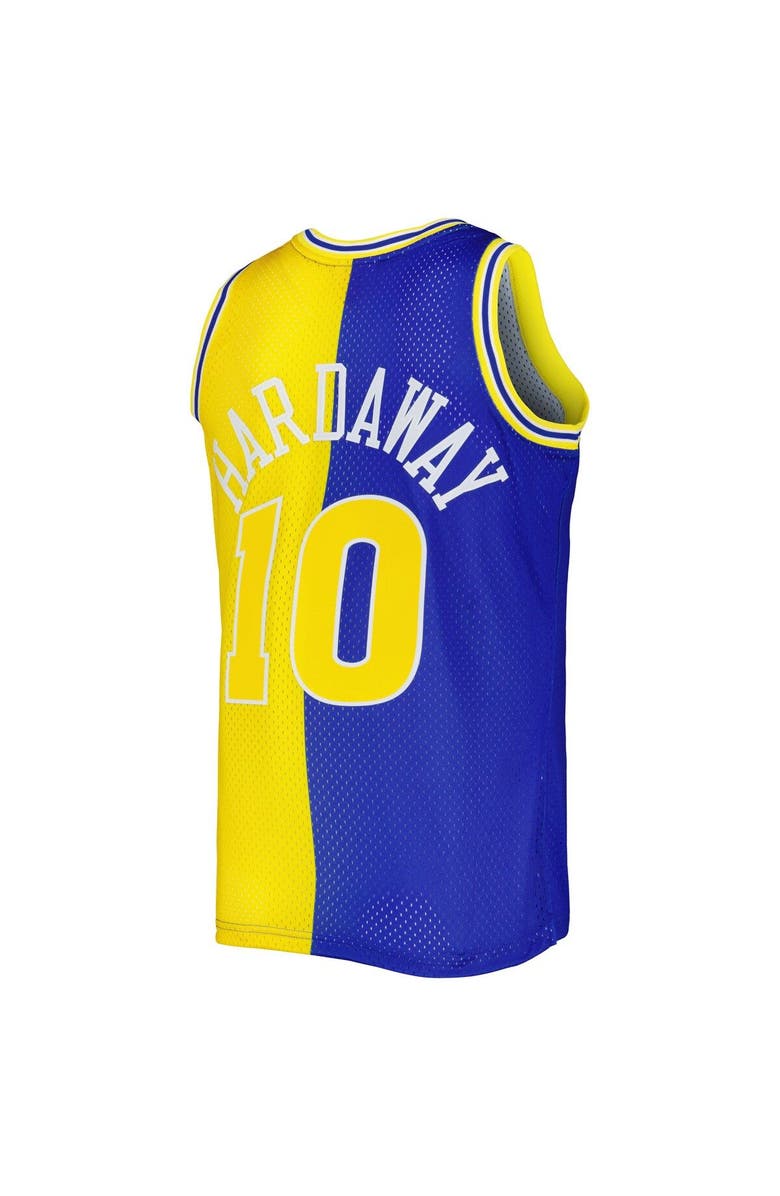 Mitchell & Ness Men's Mitchell & Ness Tim Hardaway Royal/Gold Golden State Warriors Hardwood Classics 1990/91 Split Swingman Jersey, Alternate, color, 