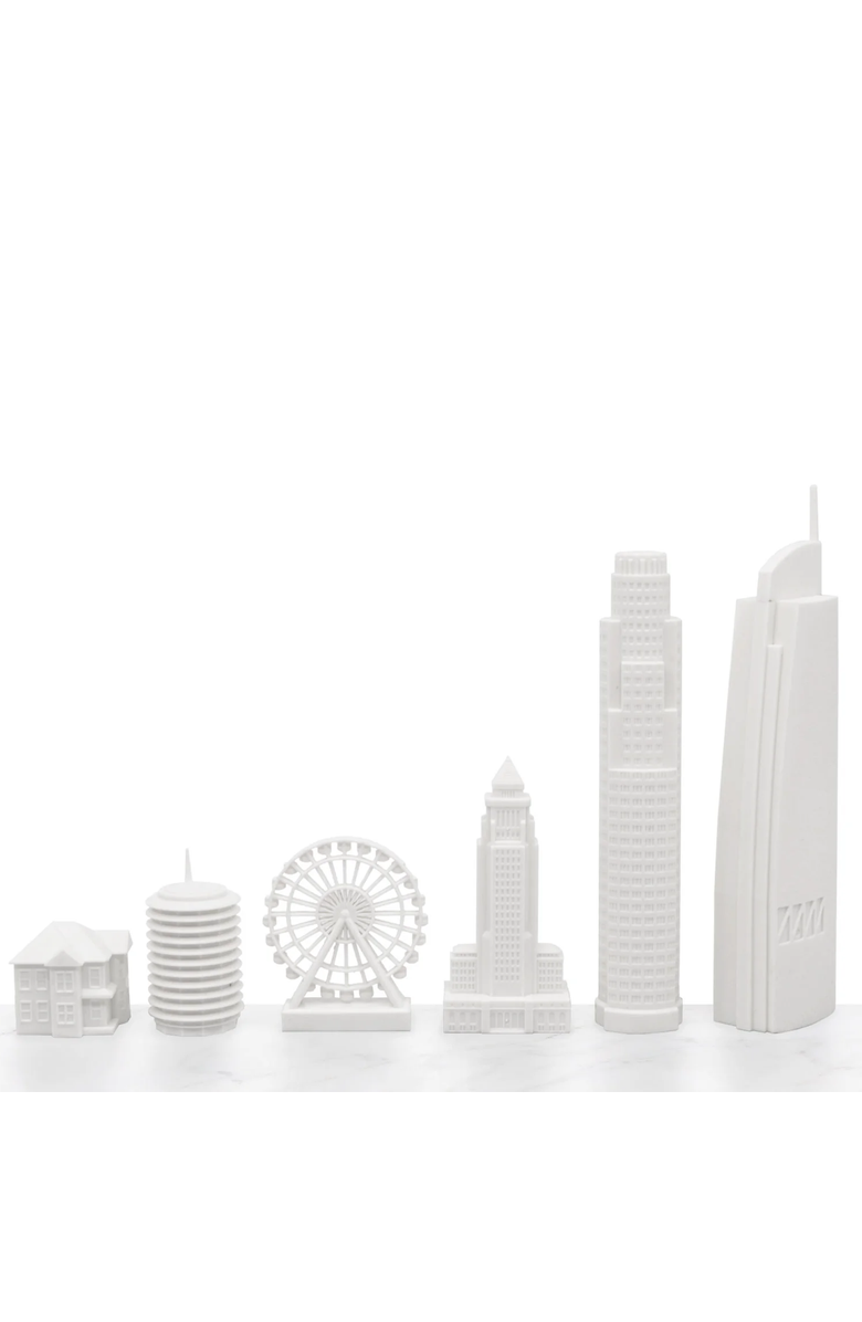 SKYLINE CHESS Chess Set Acrylic Los Angeles Edition with Marble Hatch Board, Alternate, color, White