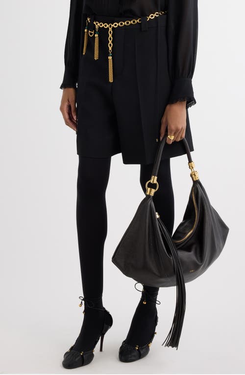 Chloé Hobo Bag Shoulder Bag In Black Leather In Kohl Brown