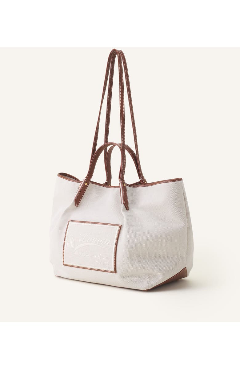 Lanvin Catch By Lanvin Canvas Tote Bag, Alternate, color, Ecru/Cognac