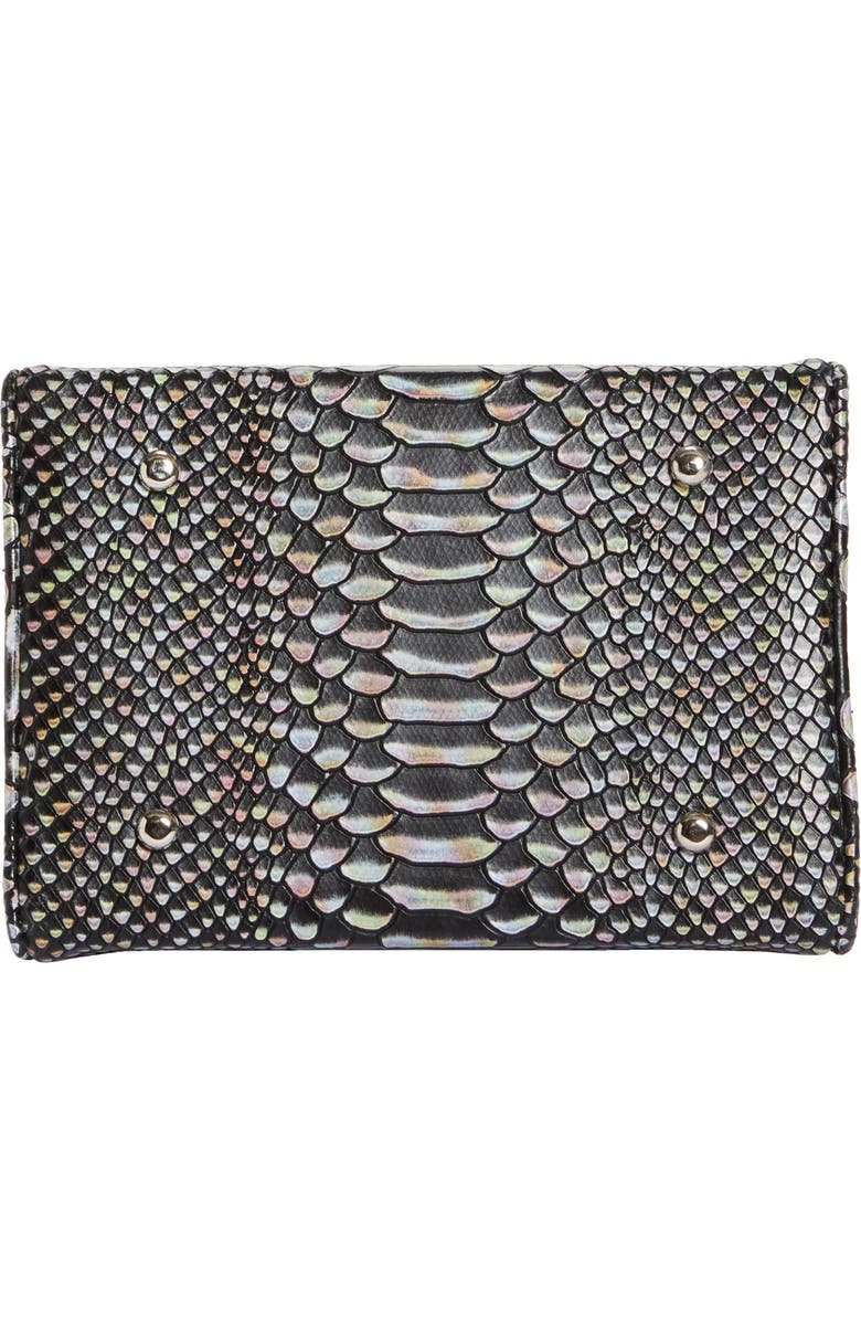 Anima Iris Zaria Croc Embossed Leather Top Handle Bag, Alternate, color,