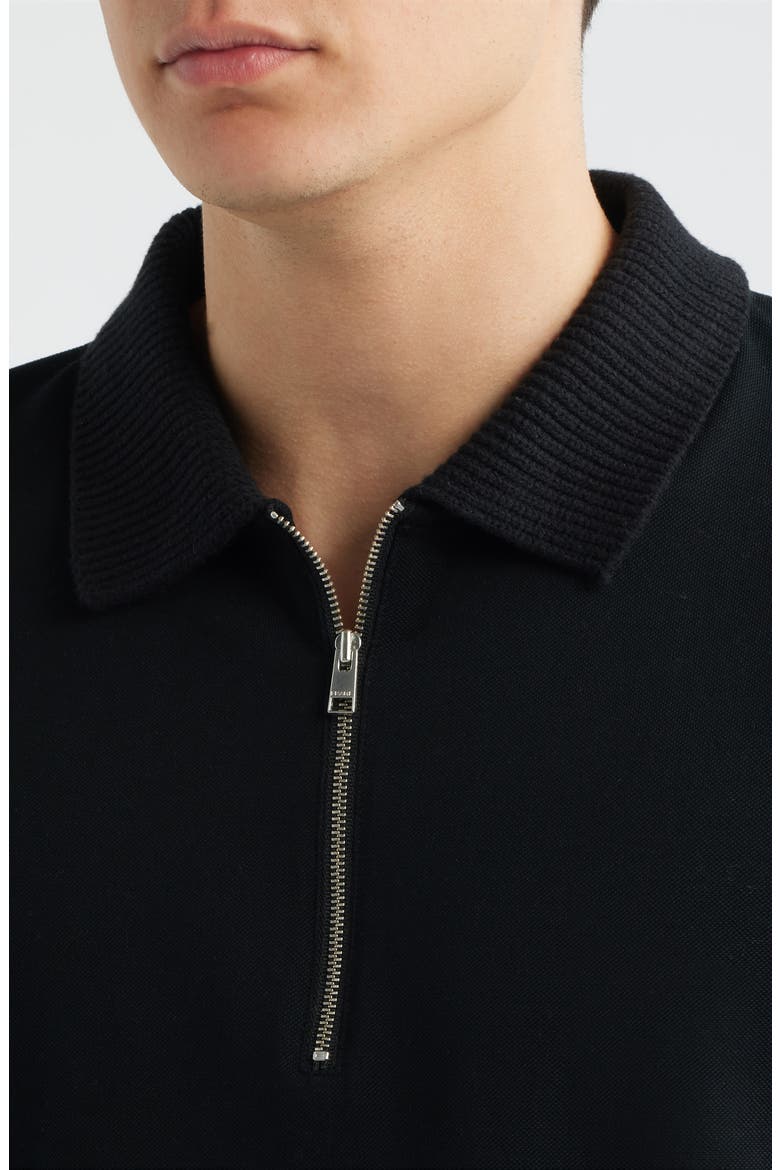 Half Zip Polo, Alternate, color, BLACK