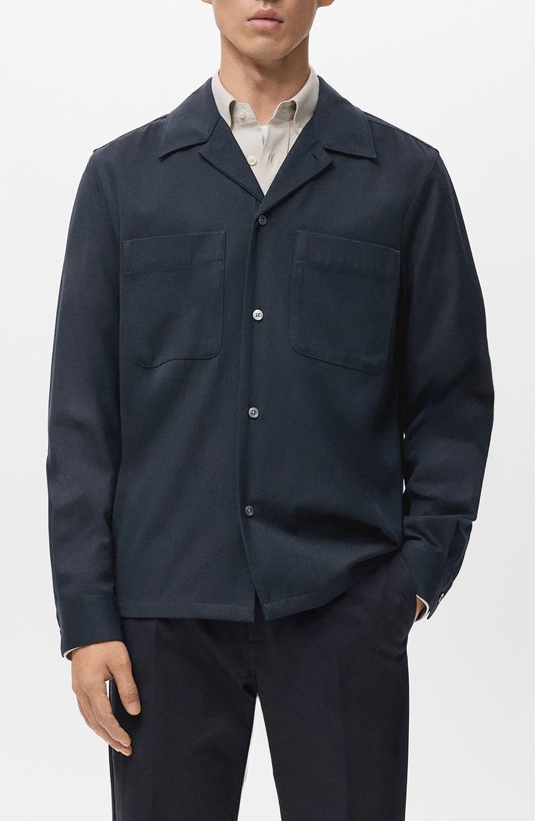 MANGO Regular Fit Overshirt, Main, color, Dark Navy