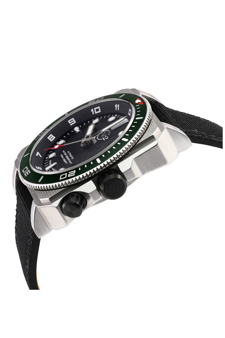 XO Submarine Canvas Strap Watch, 44mm, Alternate, color, BLACK