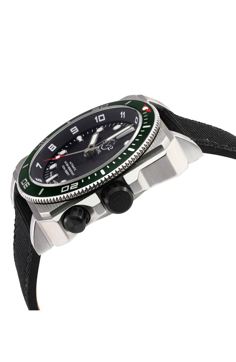 GV2 XO Submarine Canvas Strap Watch, 44mm, Alternate, color, Black