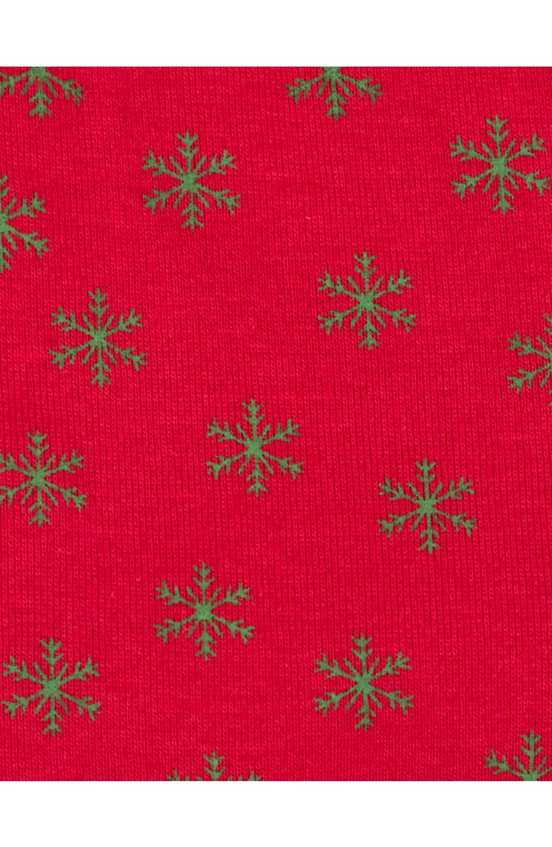 Leveret Footed Printed Cotton Pajamas, Animal, Holiday & Fun Prints, Alternate, color, Snowflake