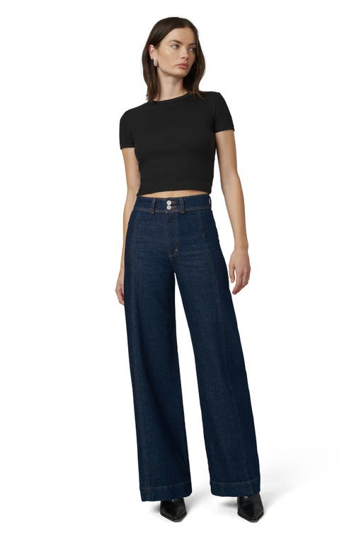 Joe's Seamed Wide Leg Denim Trouser Jeans In Blue