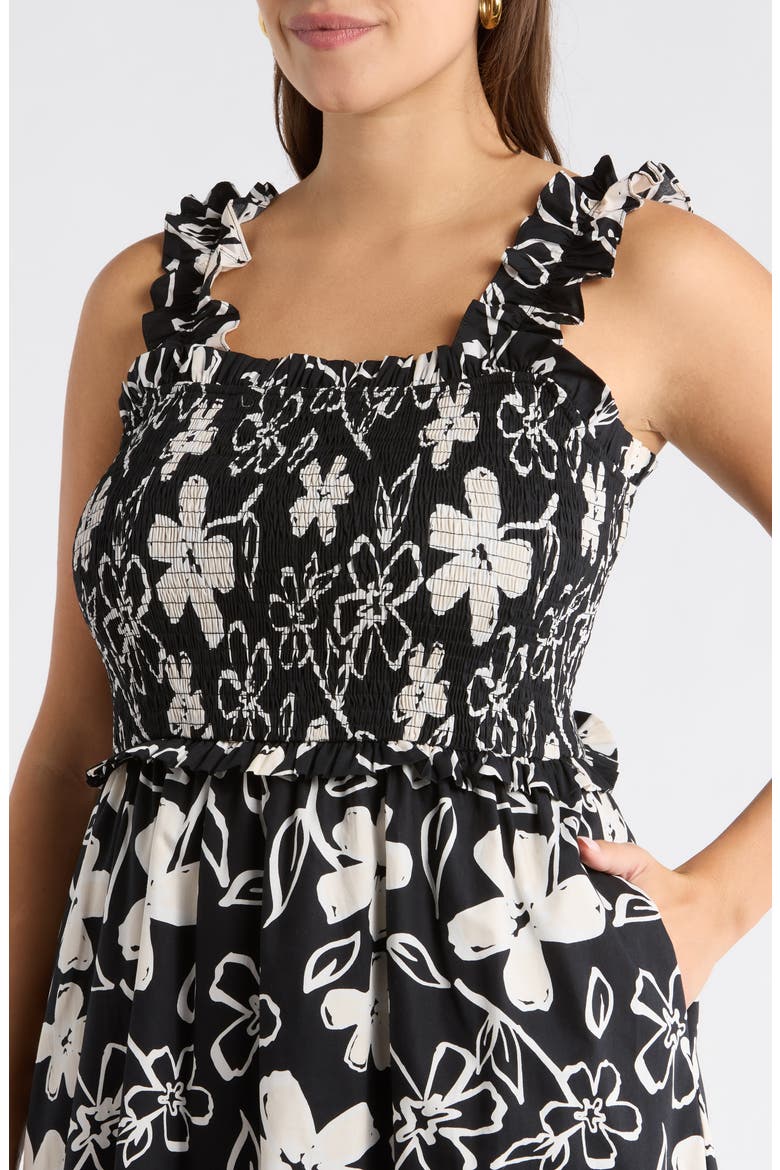 uo ember smocked midi dress Kianza Floral Ember Smocked Midi Dress (Women)
