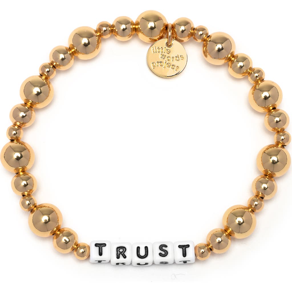 Little Words Project Trust Beaded Stretch Bracelet In White