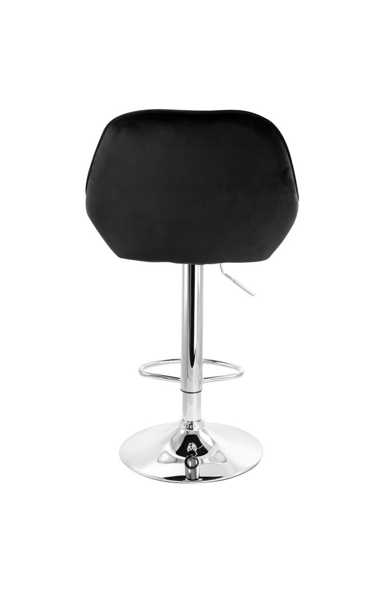 Elama 2 Piece Adjustable Velvet Bar Stools, Alternate, color, Black