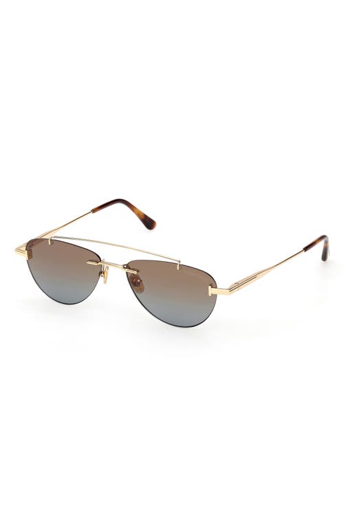 Tom Ford Astor 55mm Gradient Pilot Sunglasses In Brown
