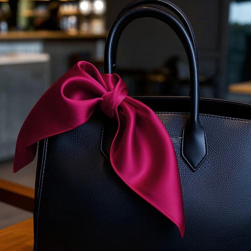 Silksilky Pure Silk Solid Color Square Scarf In Brown