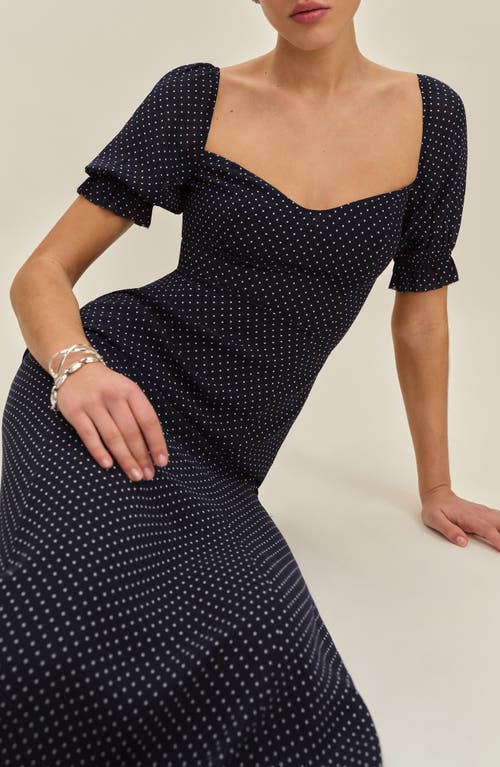 Reformation Gloria Swiss Dot Dress In Black