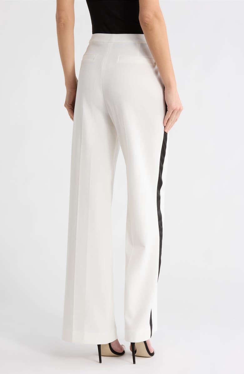 L'AGENCE Livvy Tux Trousers, Alternate, color, White/ Black