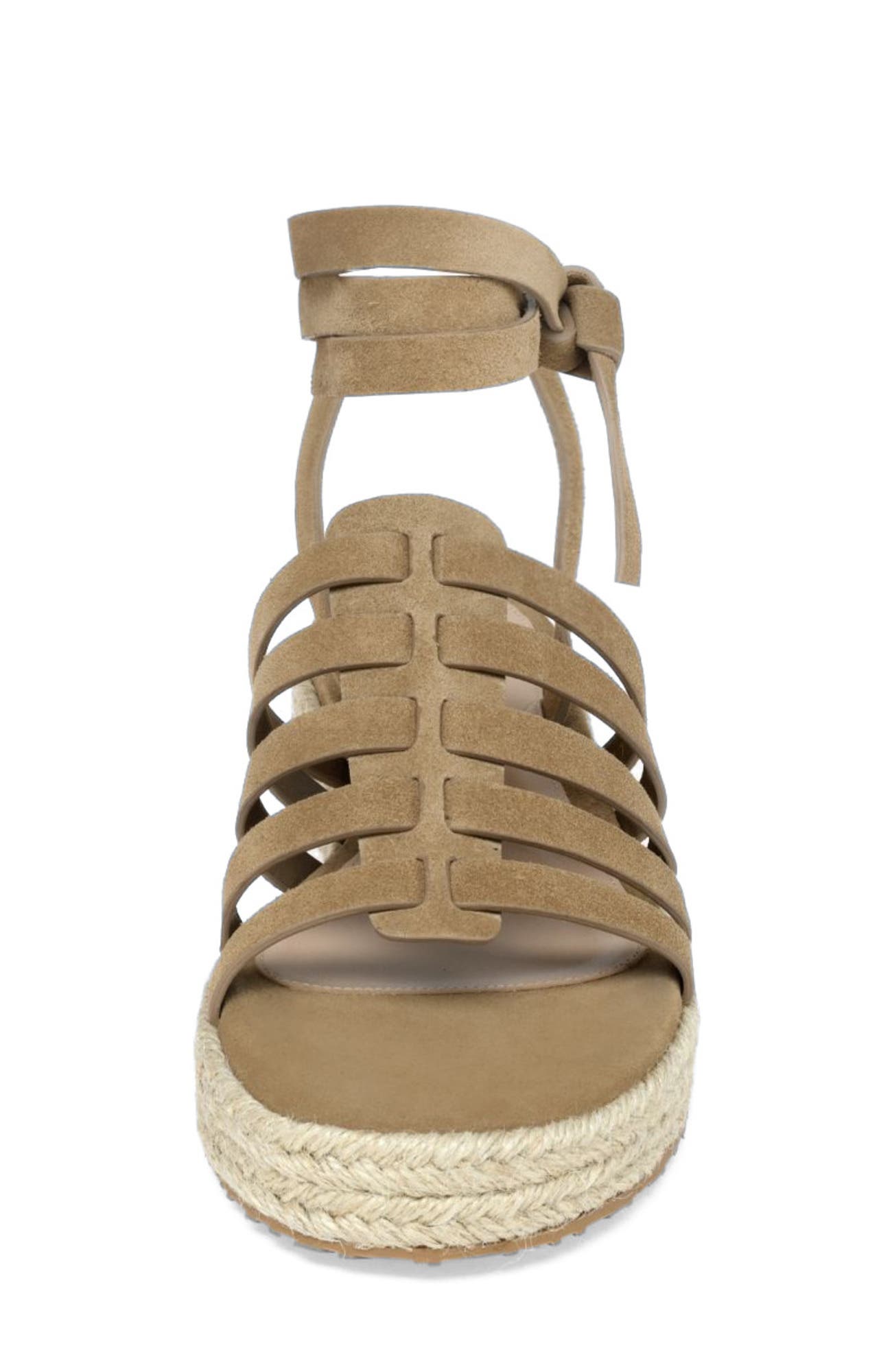 Pompei Espadrillas Sandal, Alternate, color, Brown Suede Leather