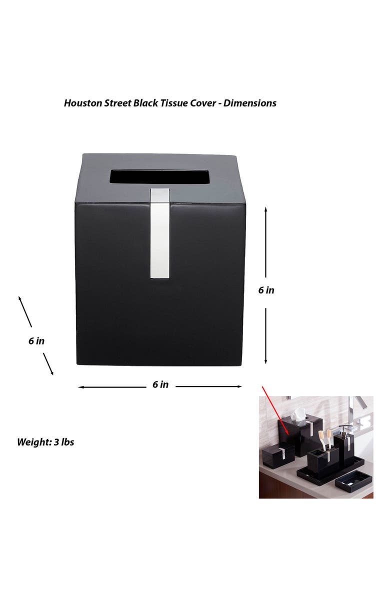 ROSELLI TRADING COMPANY BTQ Tissue Box Cover, Alternate, color, Black