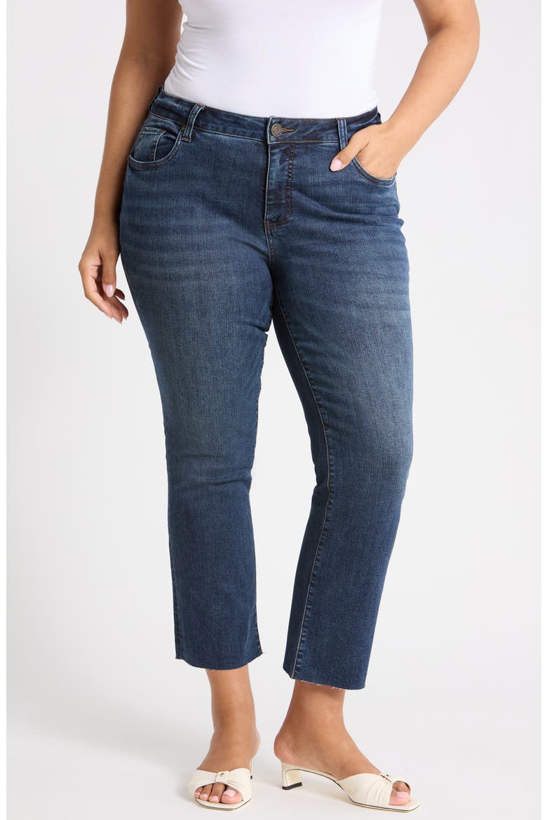 Nikki Raw Hem Mid Rise Ankle Flare Jeans, Main, color, AYANA