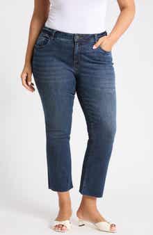 Nikki Raw Hem Mid Rise Ankle Flare Jeans