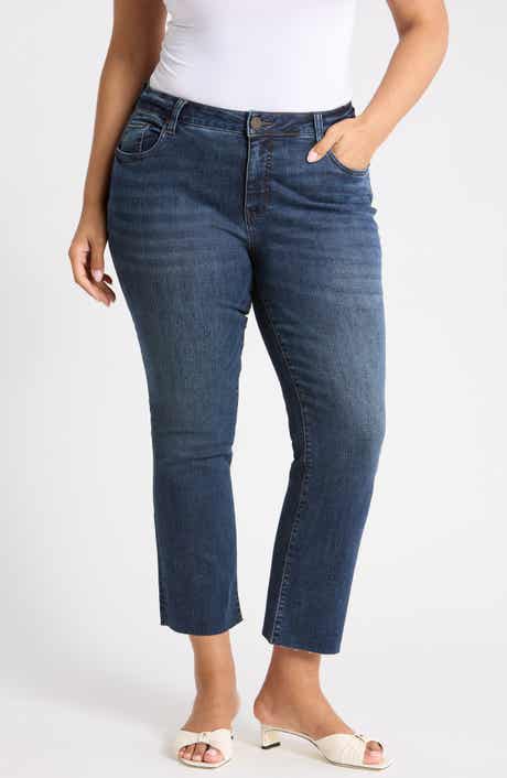 Nikki Raw Hem Mid Rise Ankle Flare Jeans