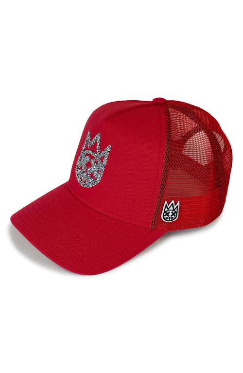 Cult Of Individuality Crystal Shimuchan Logo Trucker Hat In Red