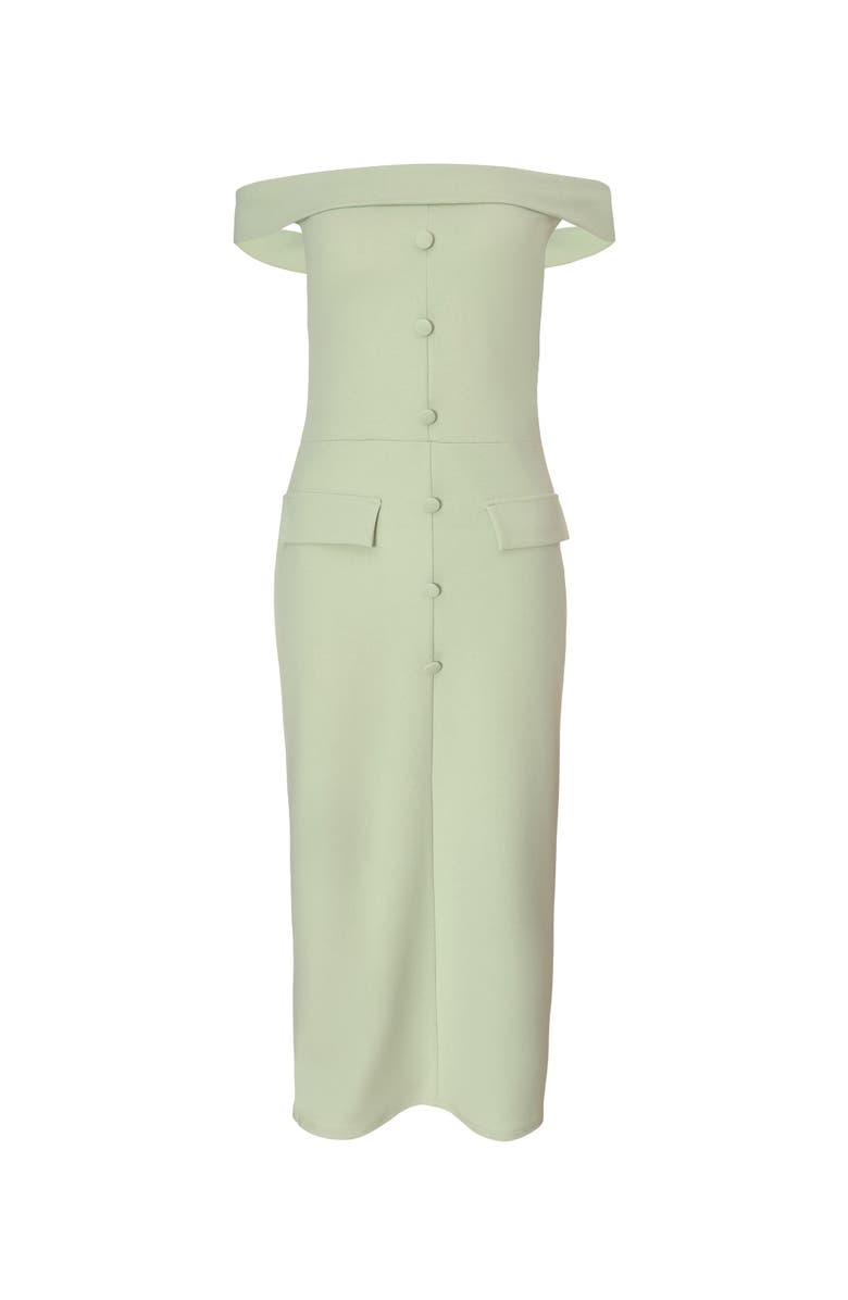 QUIZ Scuba Crepe Button Front Maxi Dress, Alternate, color, Sage