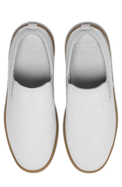 Travismathew The Modern Knit Slip-on Sneaker In Heather White