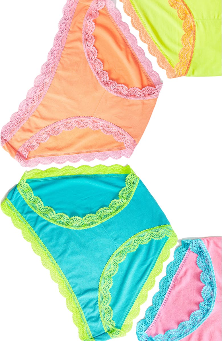 Stripe & Stare Original Knicker Four Pack, Alternate, color, Neon Candy
