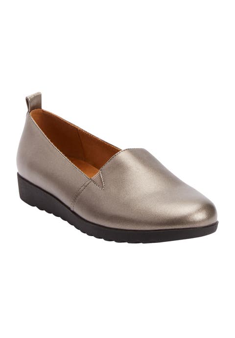 The June Leather-Like Slip On Flat (Wide Widths Available)