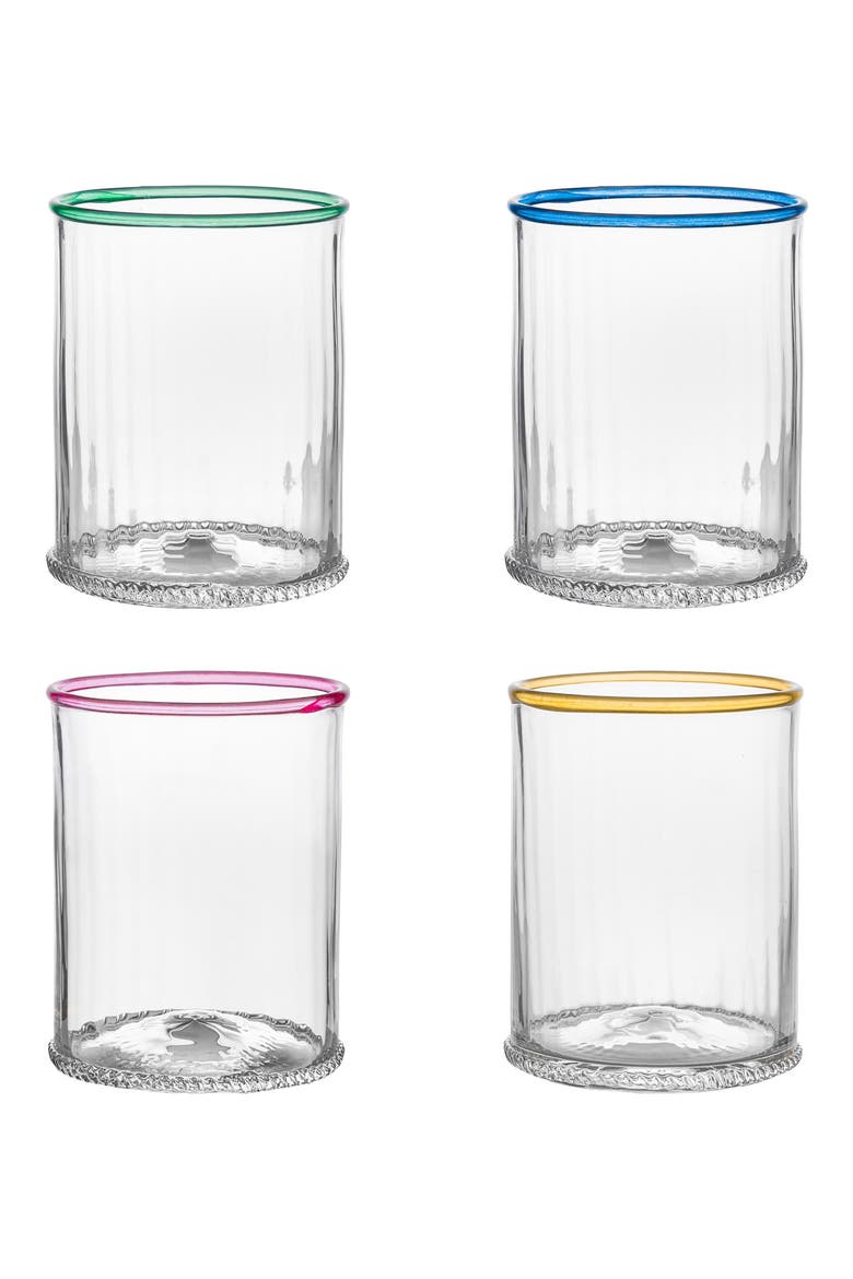Nell Set of 4 Double Old Fashion Glasses, Main, color, MULTI
