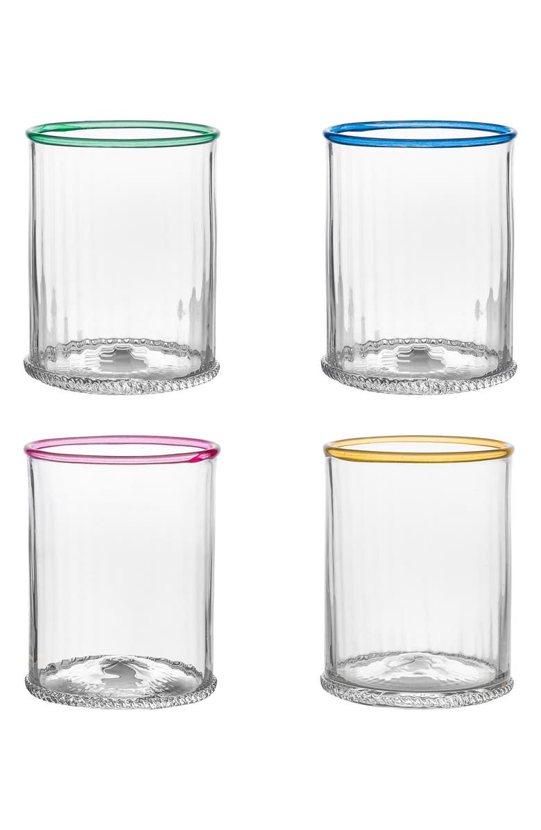 Juliska Nell Set of 4 Double Old Fashion Glasses, Main, color, Multi