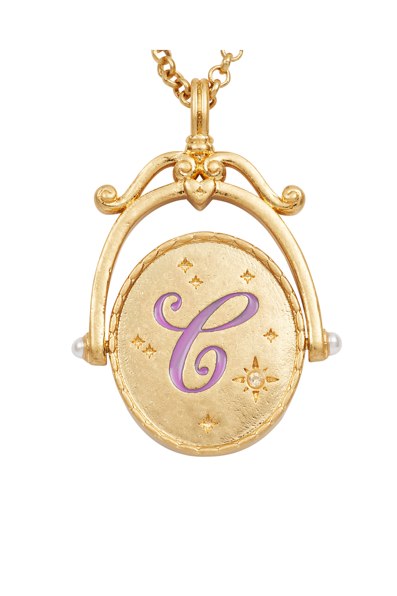 C Initial Cornflower Gold Spinner Chain Necklace, Alternate, color, Gold