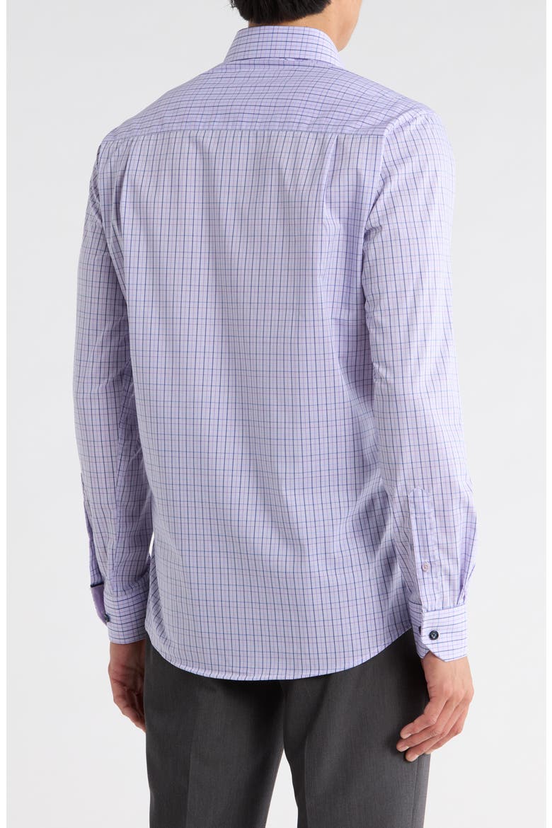 Plaid Print Slim Fit Dress Shirt, Alternate, color, PURPLE