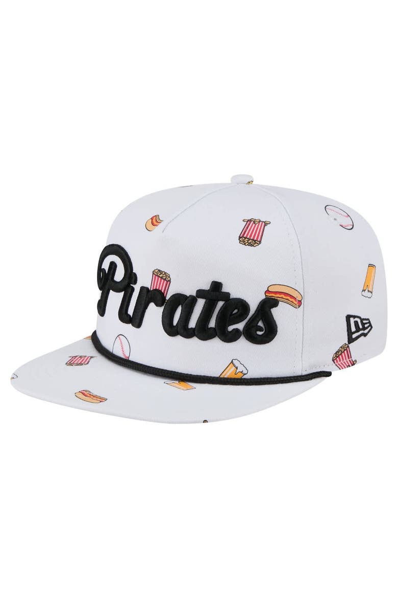 Men's New Era White Pittsburgh Pirates Team Cheer Rope 19TWENTY Adjustable Hat, Main, color, White