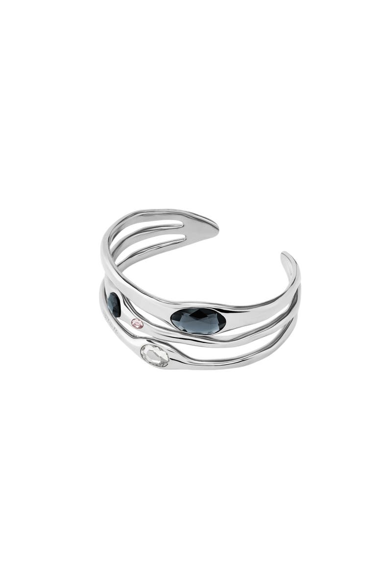 Rigid Crystal Bangle, Alternate, color, Silver