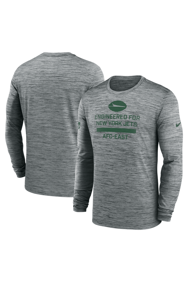 Men's Nike Gray New York Jets Sideline Velocity Performance Long Sleeve T-Shirt, Alternate, color, Gray
